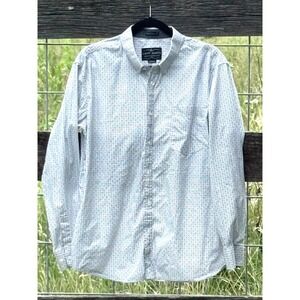 Cody James Western Shirt Mens S White Blue Print Traditional Fit Cotton